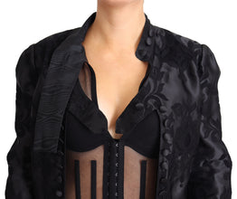 Black Lace Sheer Corset Organza Silk Jacket Dolce & Gabbana