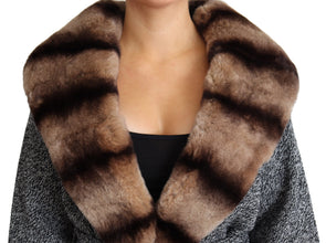 Gray Cardigan Fur Coat Cashmere Jacket Dolce & Gabbana