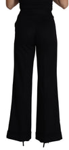 Black Cashmere Wide Leg Women Trouser Pants Dolce & Gabbana