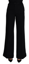 Black Cashmere Wide Leg Women Trouser Pants Dolce & Gabbana