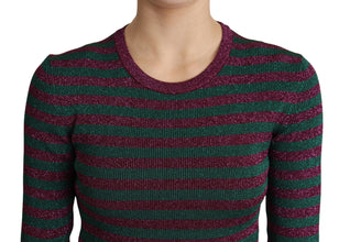 Multicolor Stripes Crew Neck Pullover Sweater Dolce & Gabbana