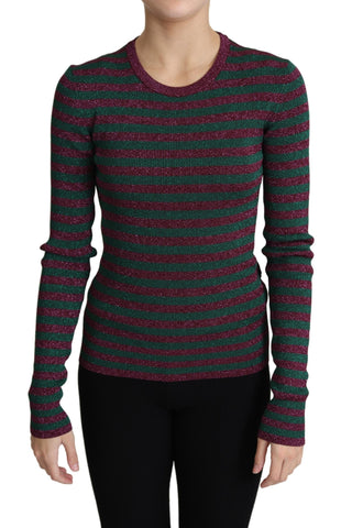 Multicolor Stripes Crew Neck Pullover Sweater Dolce & Gabbana