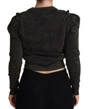 Black Gold Cropped Women Pullover Sweater Dolce & Gabbana