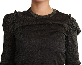 Black Gold Cropped Women Pullover Sweater Dolce & Gabbana