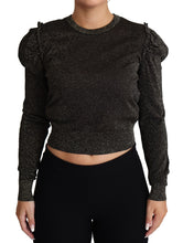 Black Gold Cropped Women Pullover Sweater Dolce & Gabbana