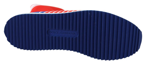 Blue Red Sorrento Logo Sneakers Socks Shoes Dolce & Gabbana