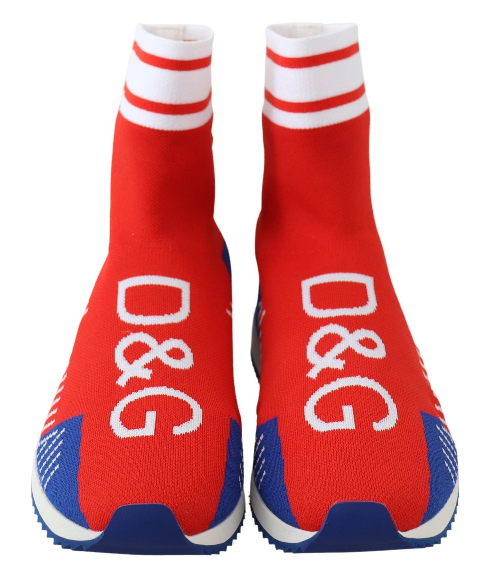 Blue Red Sorrento Logo Sneakers Socks Shoes Dolce & Gabbana