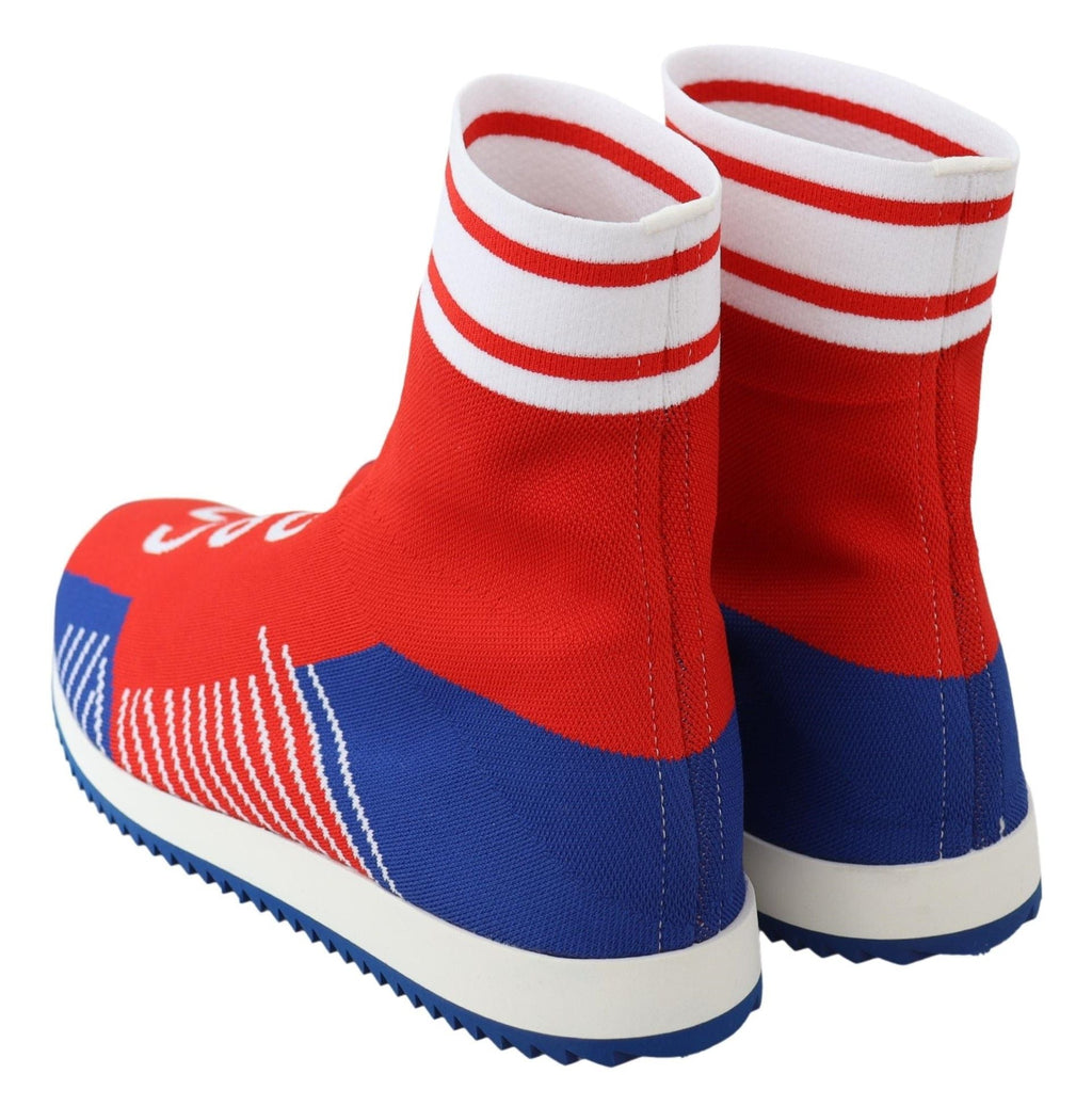 Blue Red Sorrento Logo Sneakers Socks Shoes Dolce & Gabbana