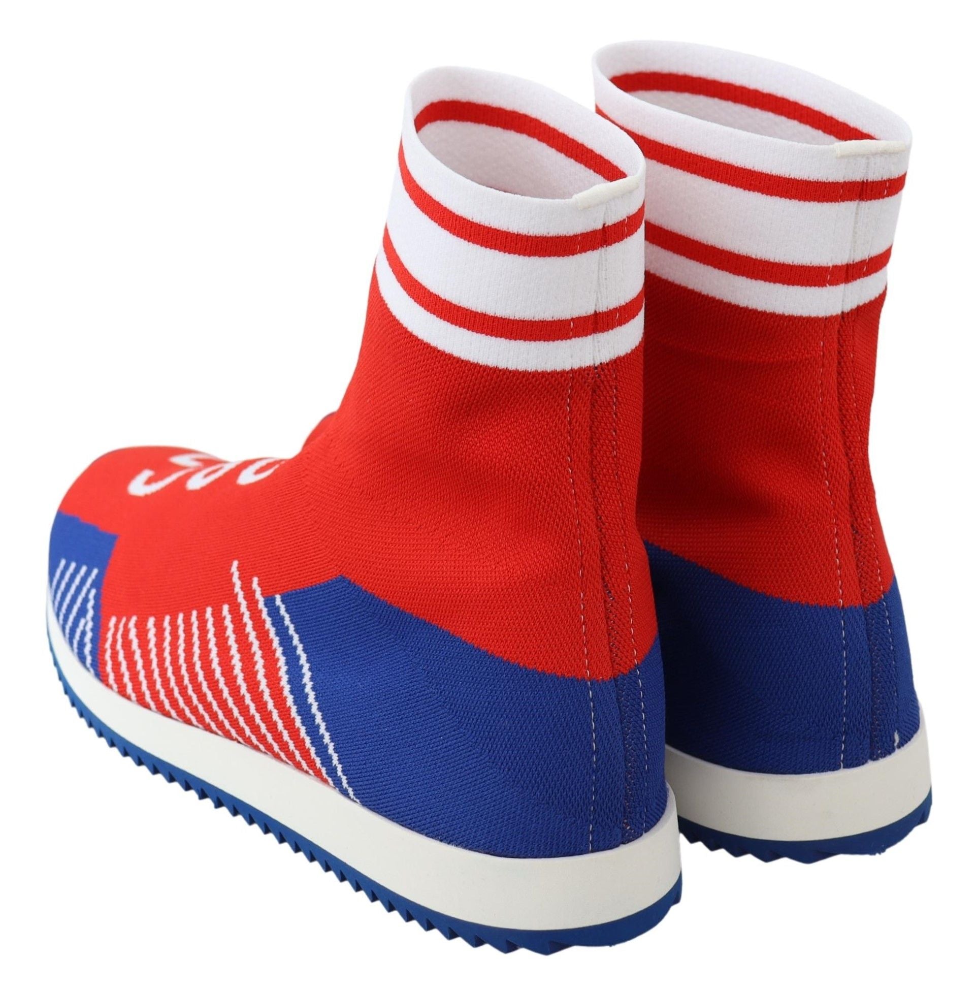 Blue Red Sorrento Logo Sneakers Socks Shoes Dolce & Gabbana