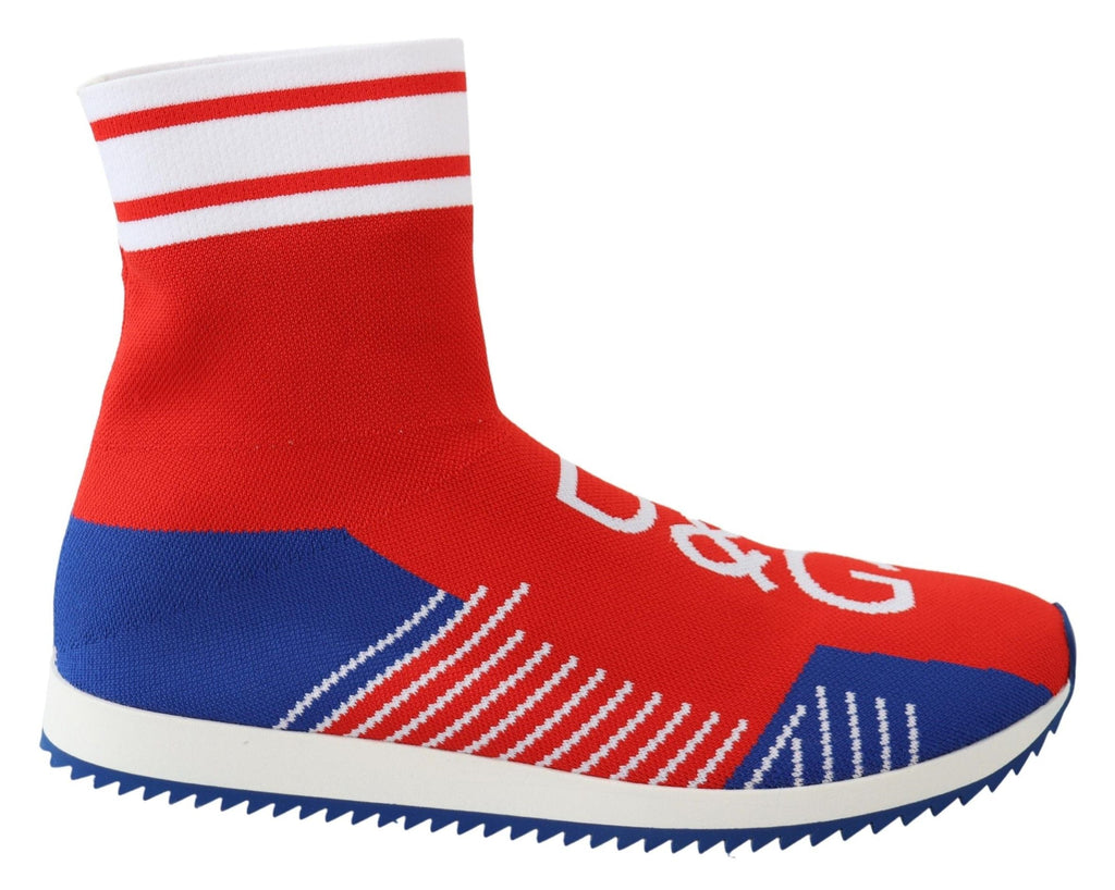 Blue Red Sorrento Logo Sneakers Socks Shoes Dolce & Gabbana