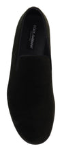 Green Velvet Slip On Mens Loafers Shoes Dolce & Gabbana