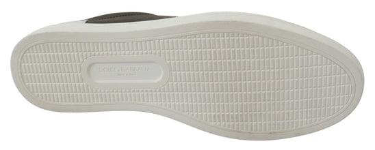 White Green Leather Low Top Sneakers Shoes Dolce & Gabbana