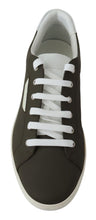 White Green Leather Low Top Sneakers Shoes Dolce & Gabbana