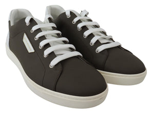 White Green Leather Low Top Sneakers Shoes Dolce & Gabbana