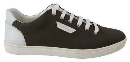 White Green Leather Low Top Sneakers Shoes Dolce & Gabbana