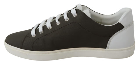 White Green Leather Low Top Sneakers Shoes Dolce & Gabbana