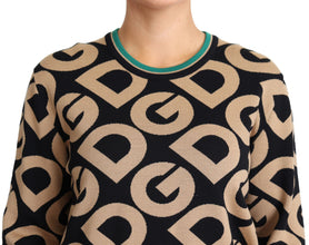 Multicolor DG Mania Wool Crewneck Pullover Sweater Dolce & Gabbana