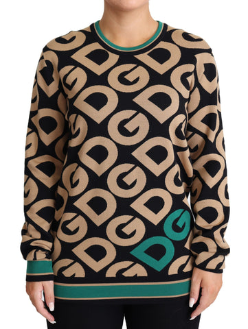 Multicolor DG Mania Wool Crewneck Pullover Sweater Dolce & Gabbana
