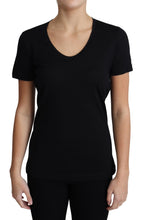 Black Wool Round Neck Short Sleeves T-shirt Dolce & Gabbana