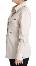 Beige Poplin Safari Fitted Pocket Shirt Top Dolce & Gabbana