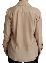 Beige Silk Shirt Decorative Buttons Top Dolce & Gabbana