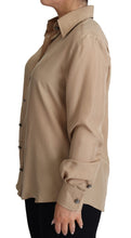 Beige Silk Shirt Decorative Buttons Top Dolce & Gabbana