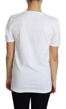 White San Valentino Heart Crystals T-shirt Top Dolce & Gabbana