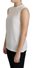 White Blouse Silk Lace Trimmed Sleeveless Top Dolce & Gabbana