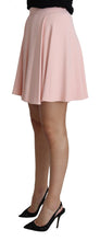 Pink Tuck Pleat Flare A-line Mini Rayon Dolce & Gabbana