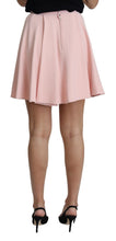 Pink Tuck Pleat Flare A-line Mini Rayon Dolce & Gabbana