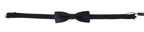 Gray Pattern Silk Adjustable Neck Papillon Bow Tie Dolce & Gabbana