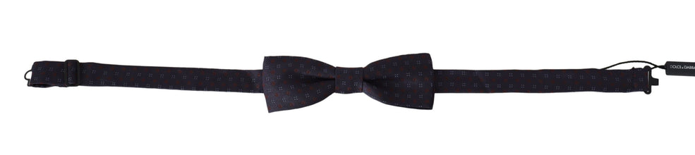 Gray Pattern Silk Adjustable Neck Papillon Bow Tie Dolce & Gabbana