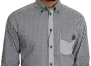 Black White Checkered Casual Shirt Dolce & Gabbana