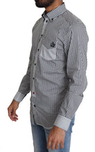 Black White Checkered Casual Shirt Dolce & Gabbana