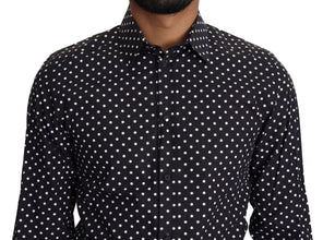 Black White Polka Dots Casual Shirt Dolce & Gabbana