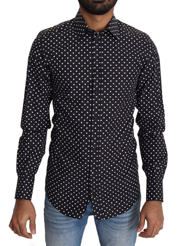 Black White Polka Dots Casual Shirt Dolce & Gabbana