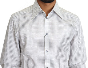 Black White Polka Dots Dress Shirt Dolce & Gabbana