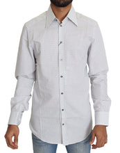 Black White Polka Dots Dress Shirt Dolce & Gabbana
