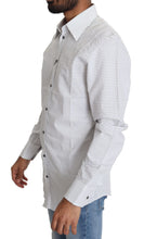 Black White Polka Dots Dress Shirt Dolce & Gabbana