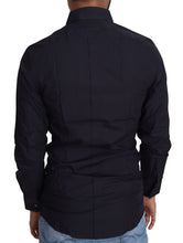 Navy Blue Cotton Formal Dress Shirt Dolce & Gabbana