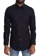 Navy Blue Cotton Formal Dress Shirt Dolce & Gabbana