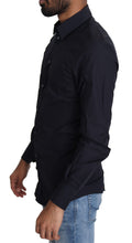 Navy Blue Cotton Formal Dress Shirt Dolce & Gabbana