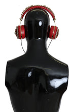 FRENDS Leather Red Floral Crystal Headset Headphones Dolce & Gabbana