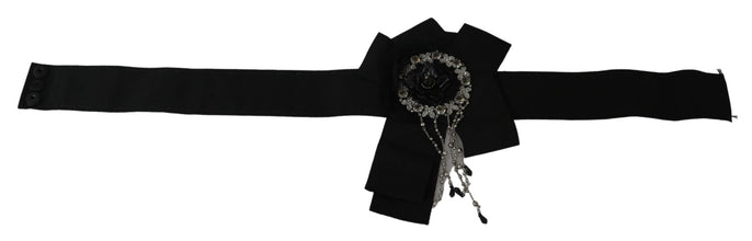 Black Crystal Brooch Wide Wai SATORIA Belt Dolce & Gabbana