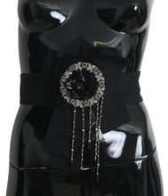 Black Crystal Brooch Wide Wai SATORIA Belt Dolce & Gabbana