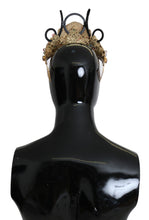 Gold Brass Floral Crystals LED Lights Crown Tiara Diadem Dolce & Gabbana