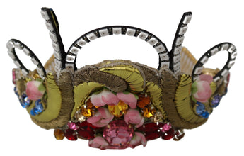 Gold Brass Floral Crystals LED Lights Crown Tiara Diadem Dolce & Gabbana