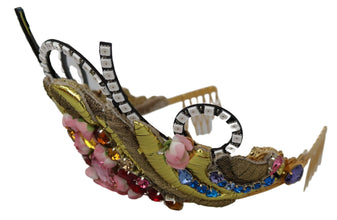 Gold Brass Floral Crystals LED Lights Crown Tiara Diadem Dolce & Gabbana