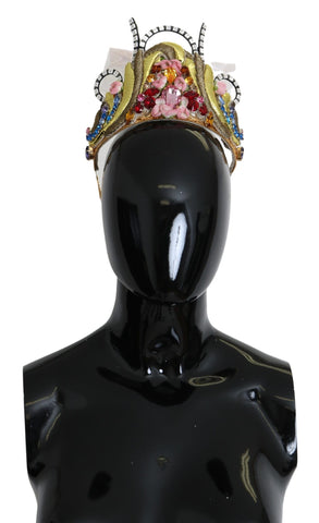 Gold Brass Floral Crystals LED Lights Crown Tiara Diadem Dolce & Gabbana