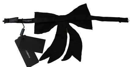 Silver Tone 100% Silk Crystal Embellished Women  Bowtie Dolce & Gabbana